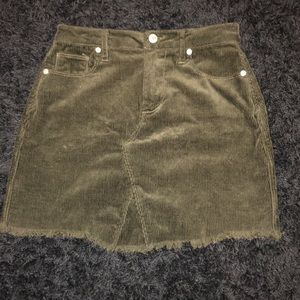 Green velvet skirt